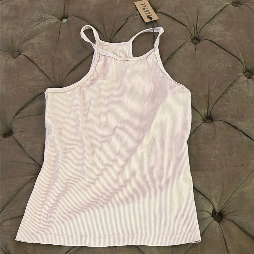 NOBULL White Ribbed Camisole Top
